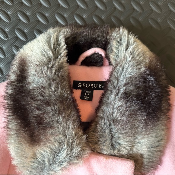 George Pink Double Breasted Coat with Faux Fur Collar - Picture 3 of 7